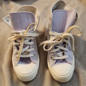 Converse Light Purple High-Tops with White Soles